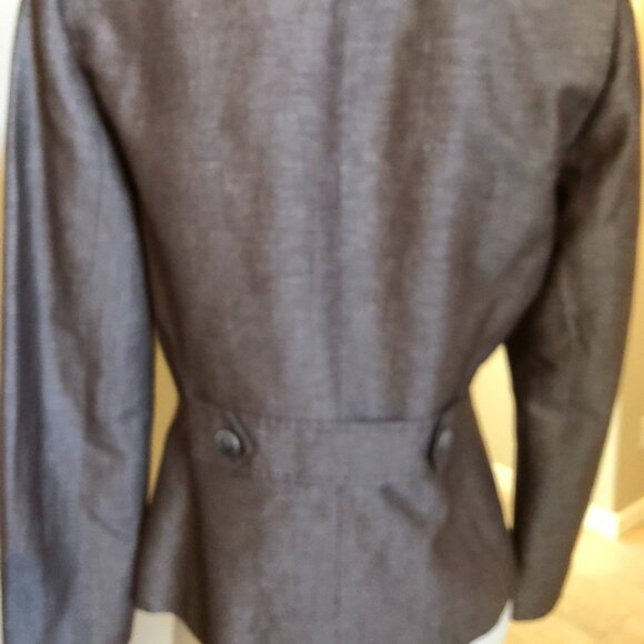 Tahari Arthur S. Levine Vintage 3 Button Linen Poly Visc Lined Blazer Brown Sz 8 - Picture 4 of 5